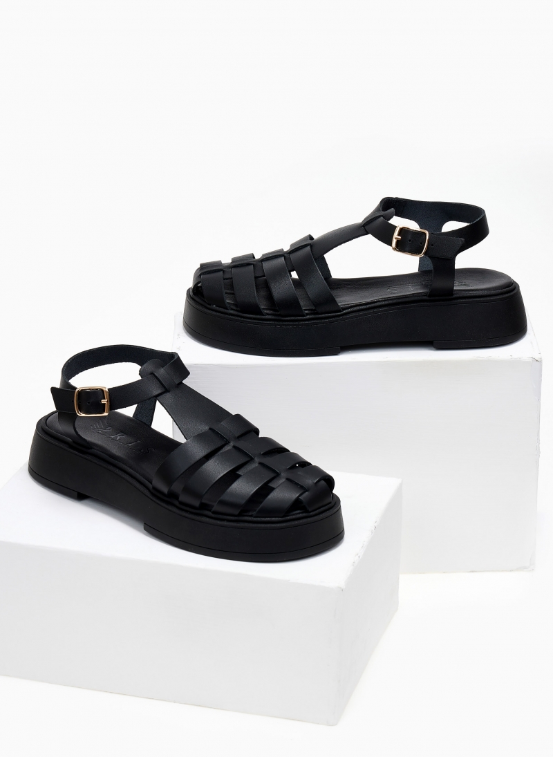 Σανδάλια flatforms δερμάτινα fisherman Iris Sandals