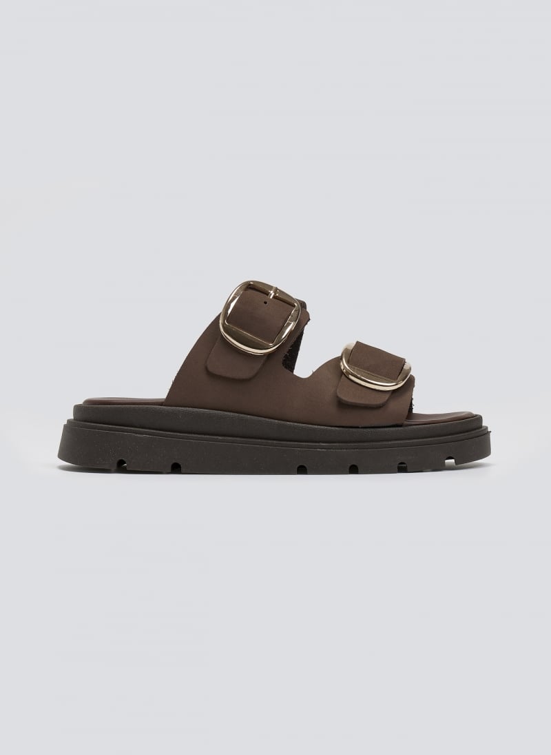 Σανδάλια flatforms δερμάτινα με έντονους τοκάδες Tfp