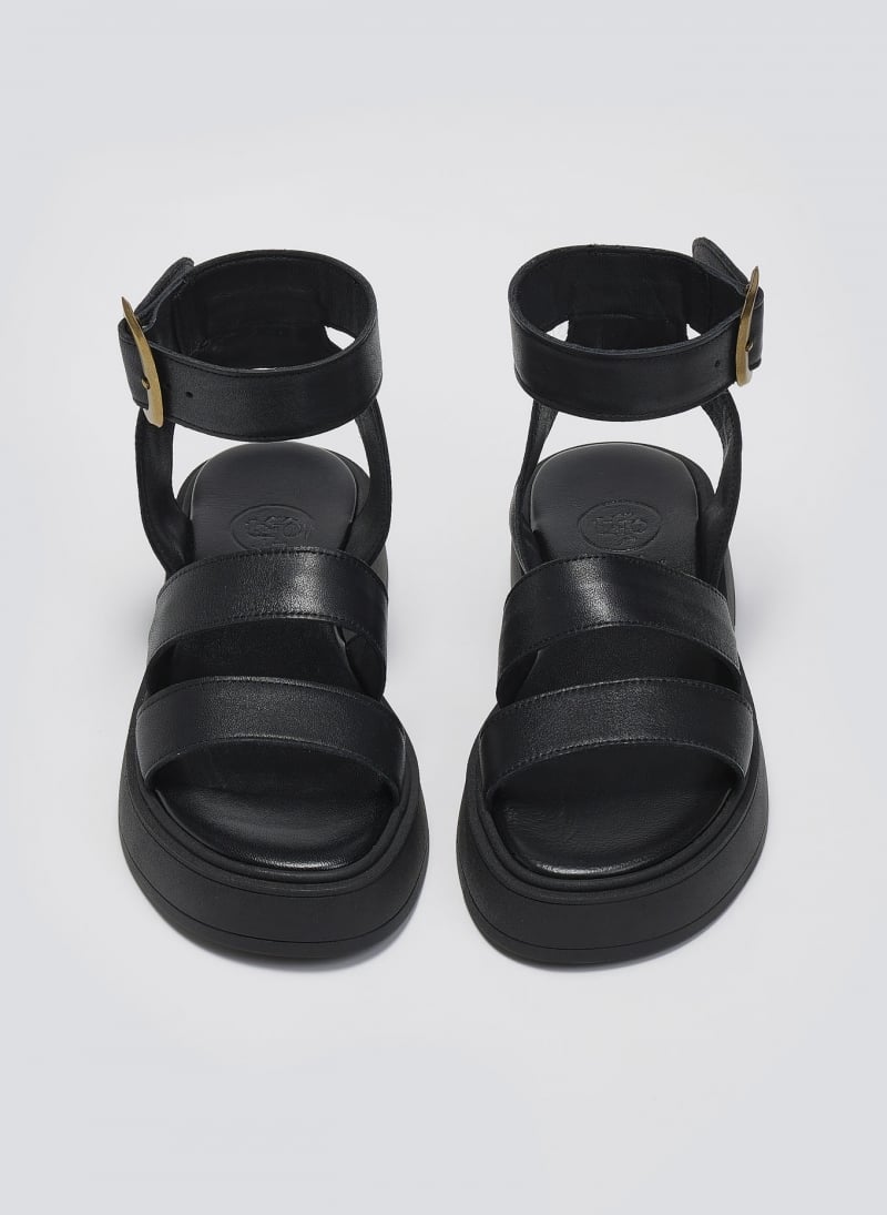 Σανδάλια flatforms δερμάτινα με φάσες TFP