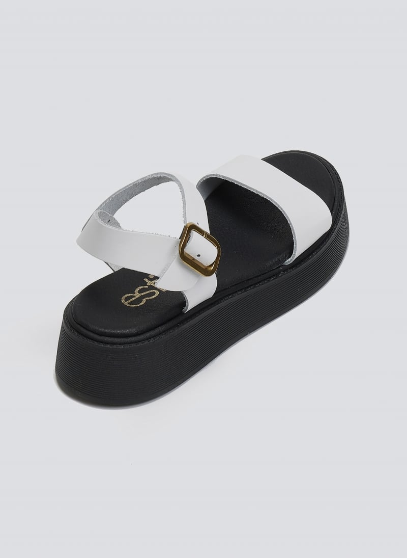 Σανδάλια flatforms δερμάτινα με μπαρέτα Estil