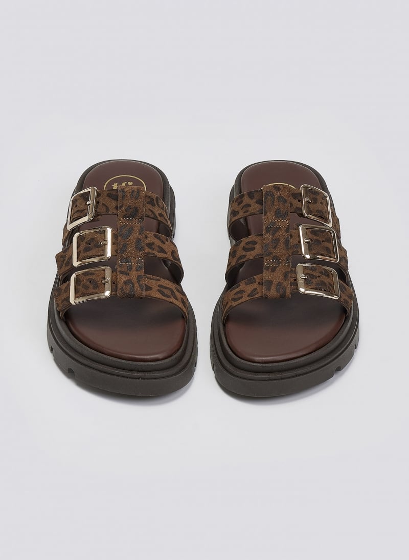 Σανδάλια flatforms δερμάτινα με περαστές φάσες Tfp