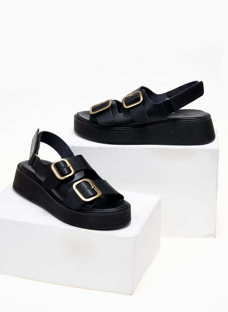 Σανδάλια flatforms δερμάτινα με velcro Iris Sandals
