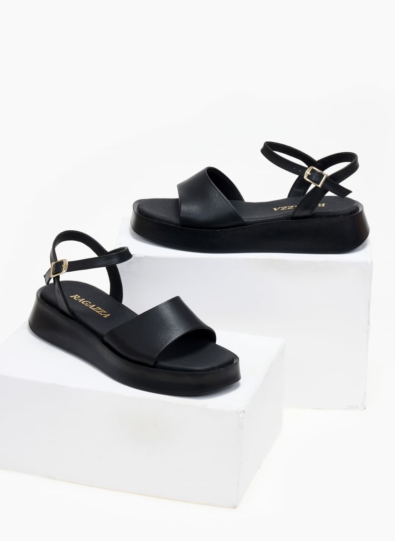 Σανδάλια flatforms δερμάτινα Ragazza 01160