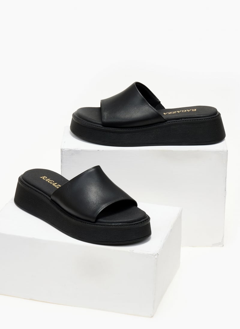 Σανδάλια flatforms δερμάτινα Ragazza 01235