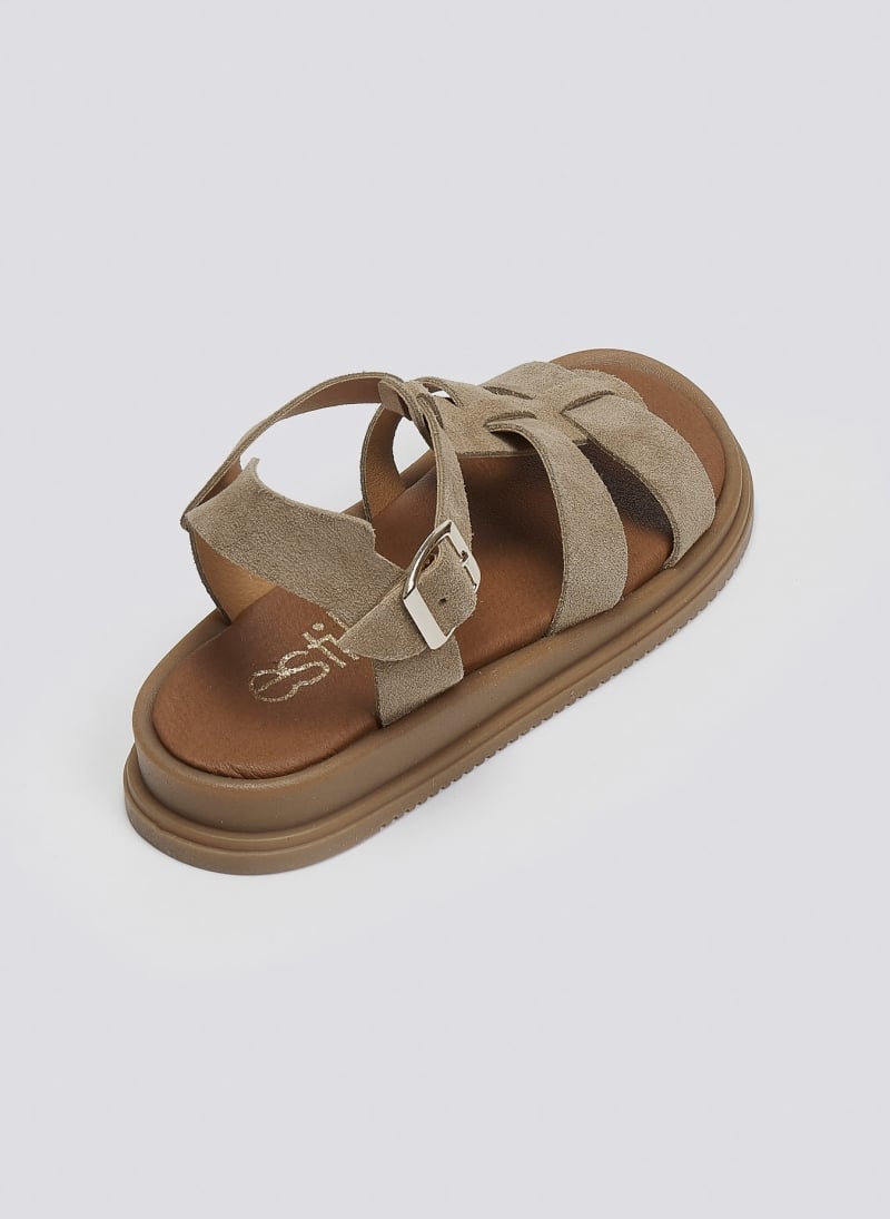 Σανδάλια flatforms καστόρινα gladiator Estil