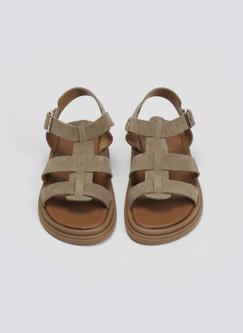 Σανδάλια flatforms καστόρινα gladiator Estil
