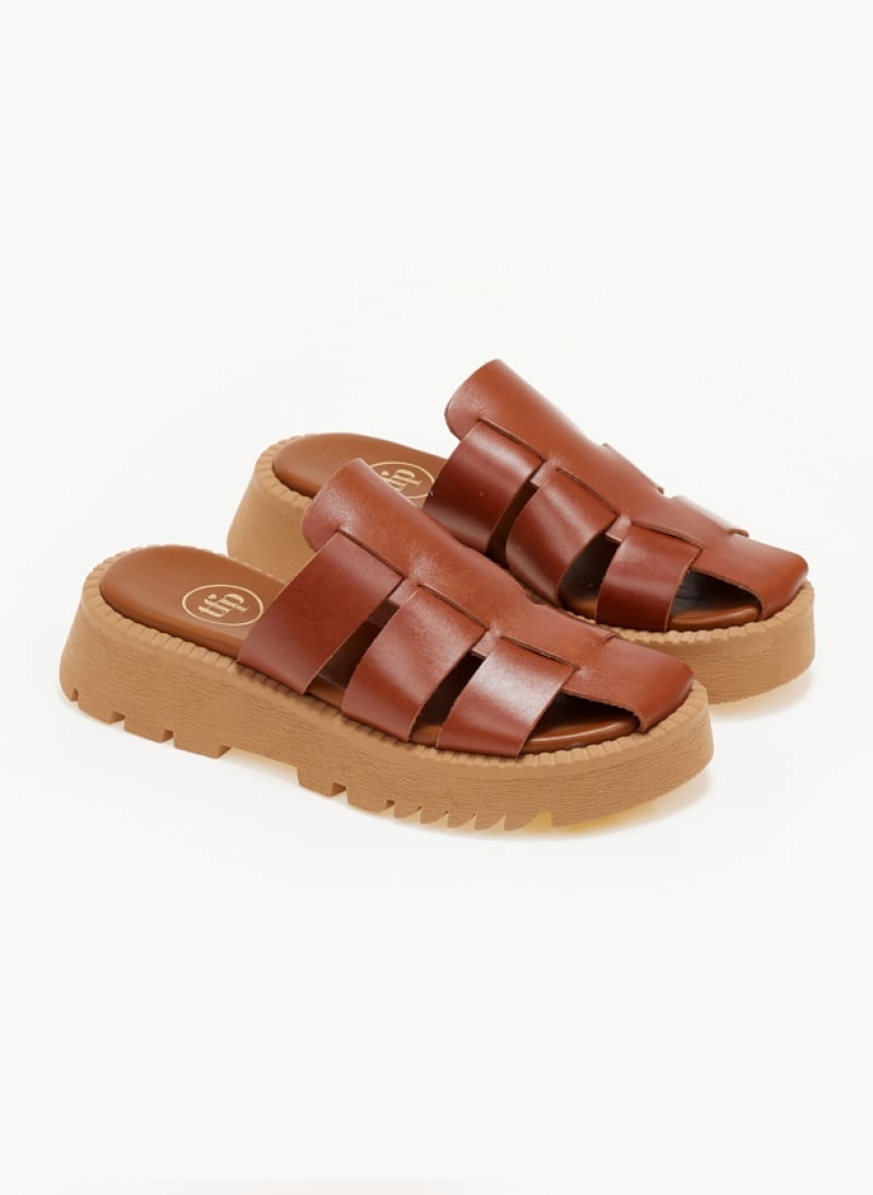 Σανδάλια flatforms fisherman από γνήσιο δέρμα TFP