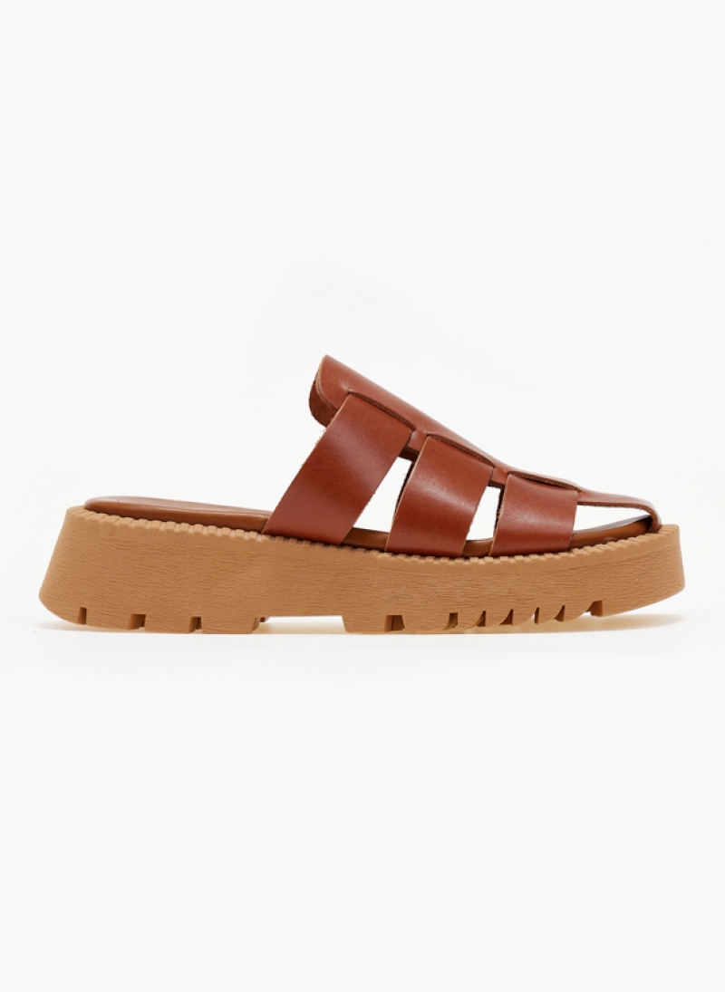 Σανδάλια flatforms fisherman από γνήσιο δέρμα TFP