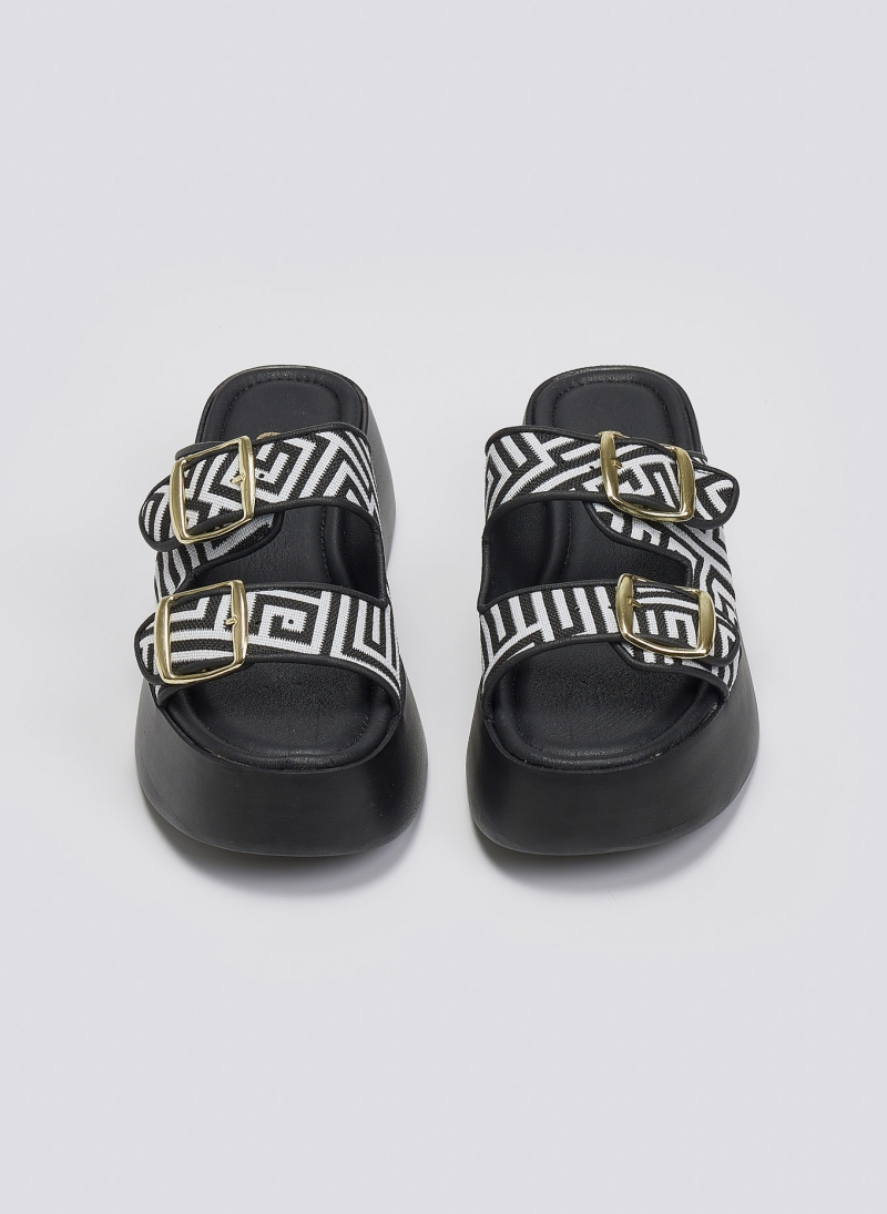Σανδάλια flatforms με print Estil