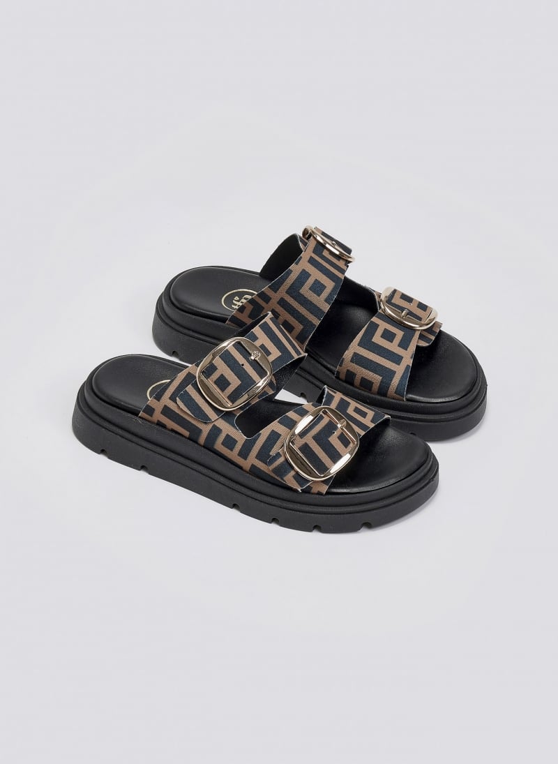 Σανδάλια flatforms με print Tfp