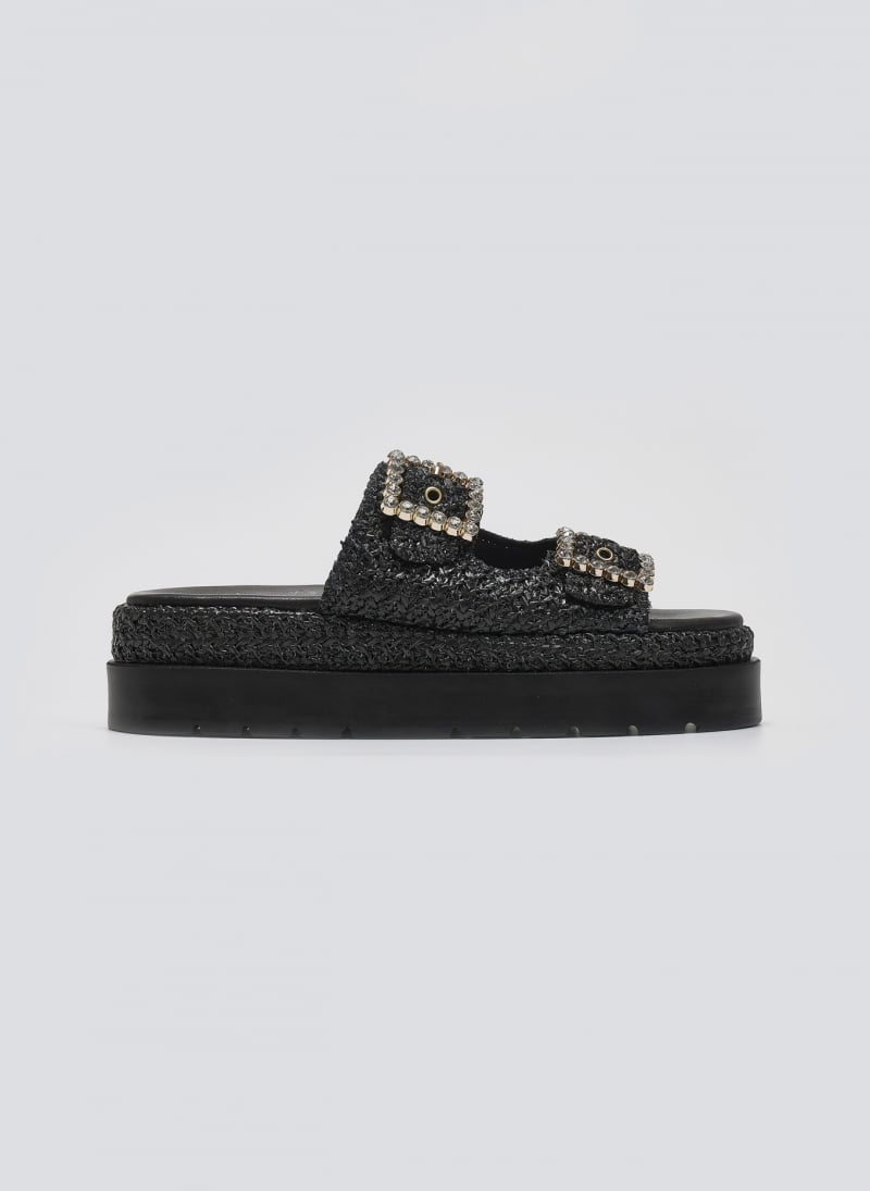 Σανδάλια flatforms με ψάθα Mariella Fabiani 2523/91