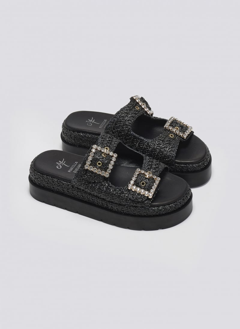 Σανδάλια flatforms με ψάθα Mariella Fabiani 2523/91