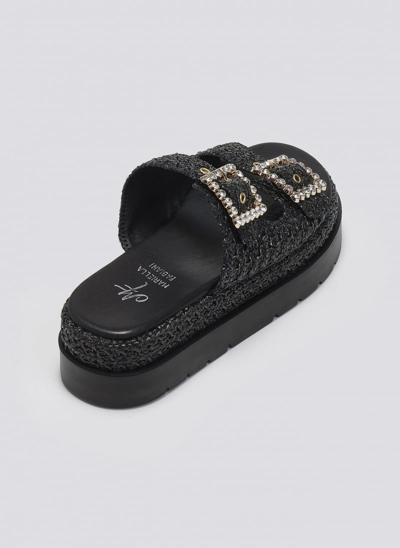 Σανδάλια flatforms με ψάθα Mariella Fabiani 2523/91