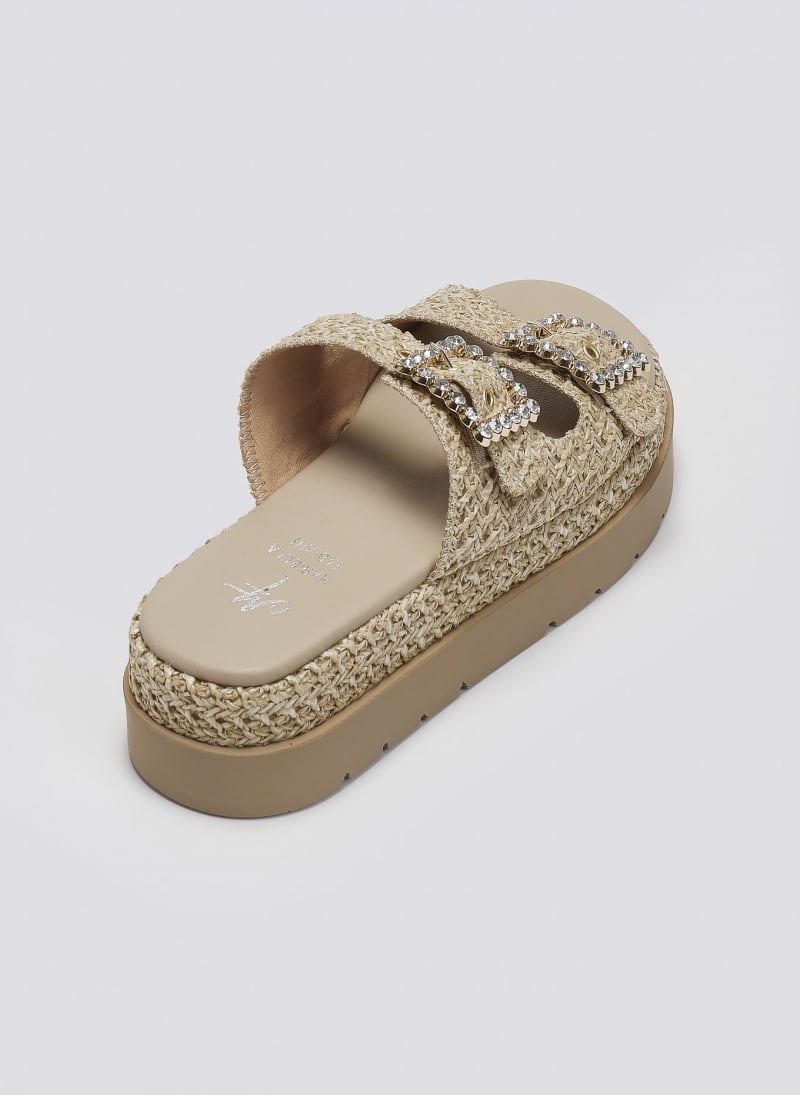 Σανδάλια flatforms με ψάθα Mariella Fabiani 2523/91