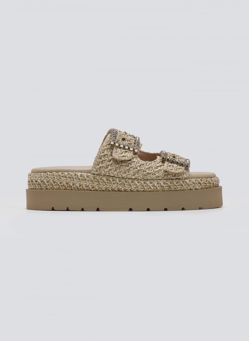 Σανδάλια flatforms με ψάθα Mariella Fabiani 2523/91