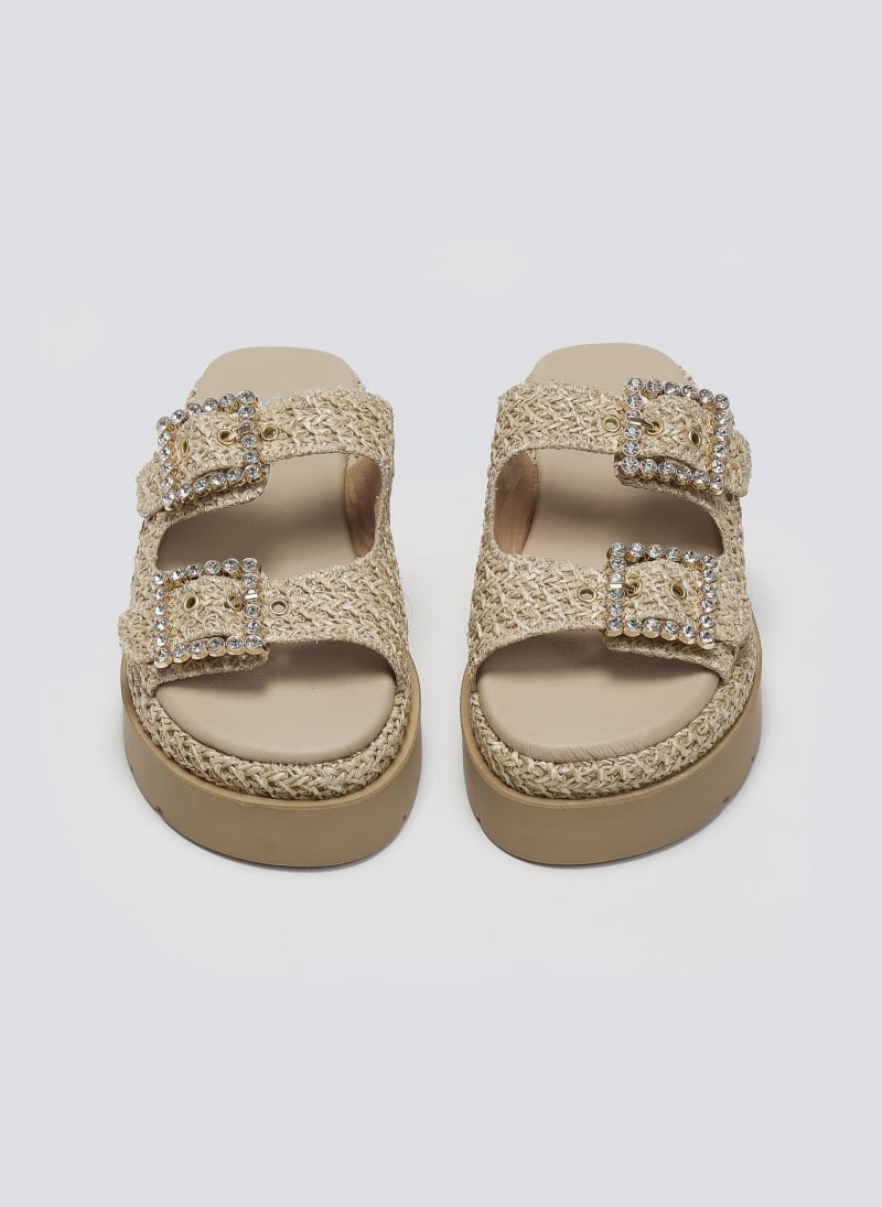 Σανδάλια flatforms με ψάθα Mariella Fabiani 2523/91