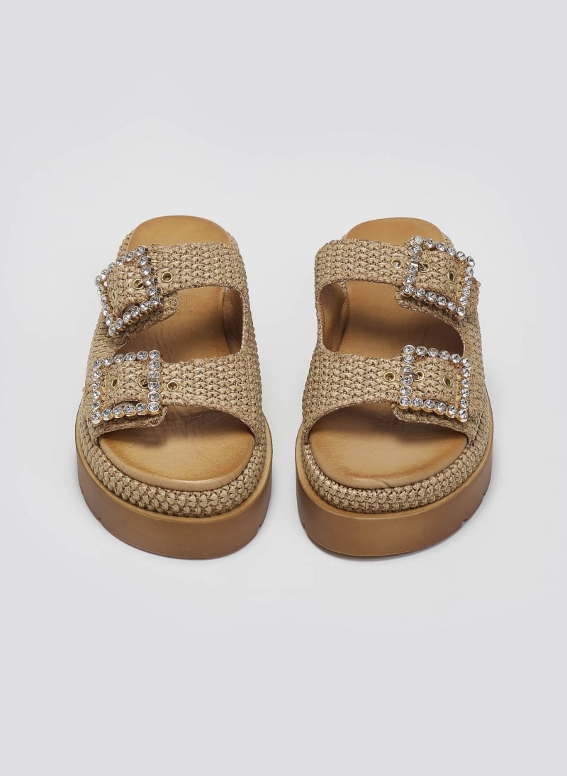 Σανδάλια flatforms με ψάθα Mariella Fabiani 2523/91