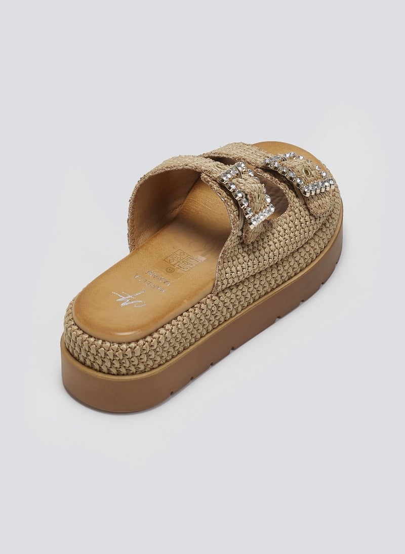Σανδάλια flatforms με ψάθα Mariella Fabiani 2523/91