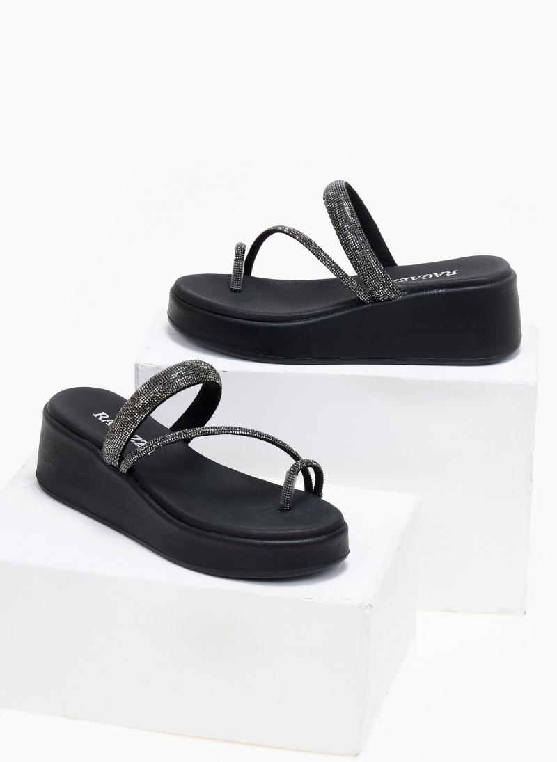 Σανδάλια flatforms με στρας 01130 Ragazza