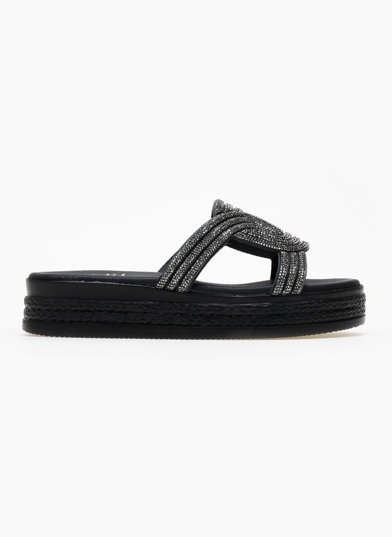 Σανδάλια flatforms με στρας Estil