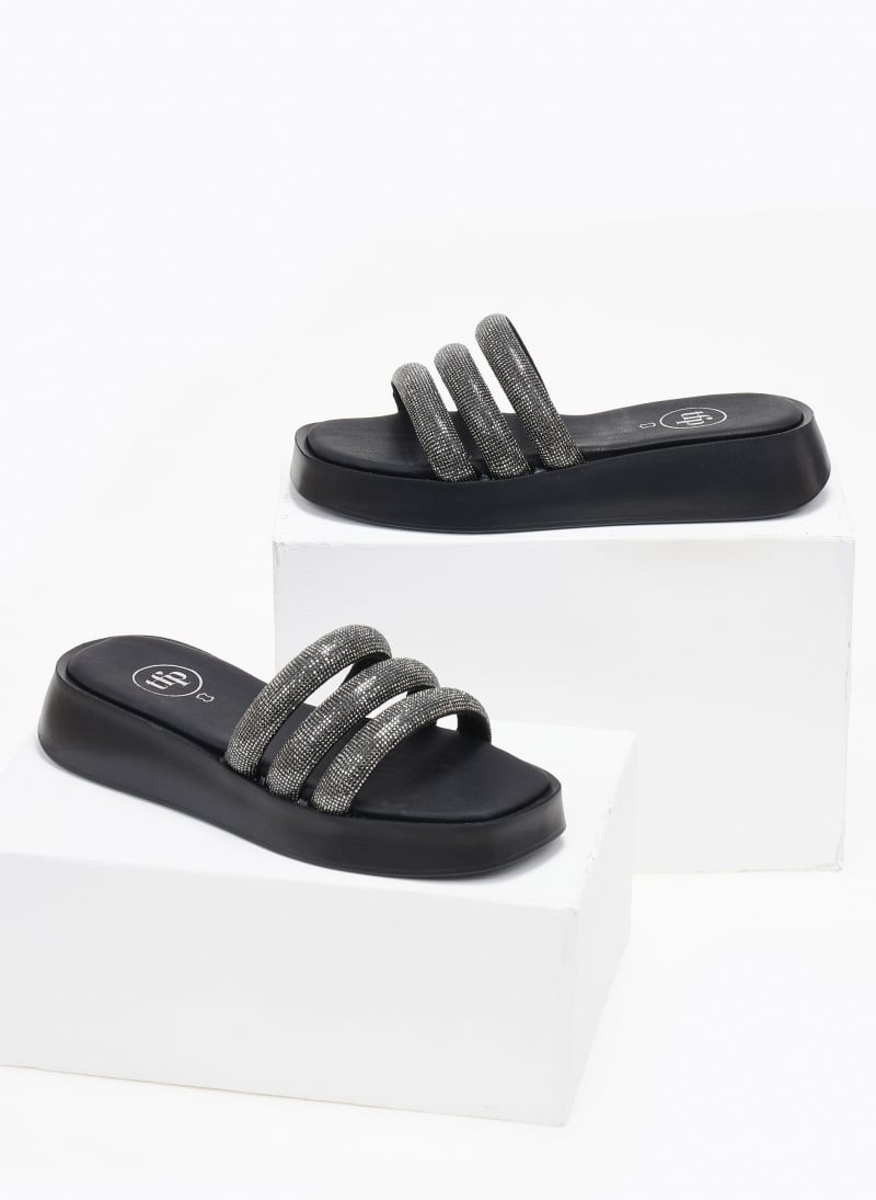 Σανδάλια flatforms με στρας tfp