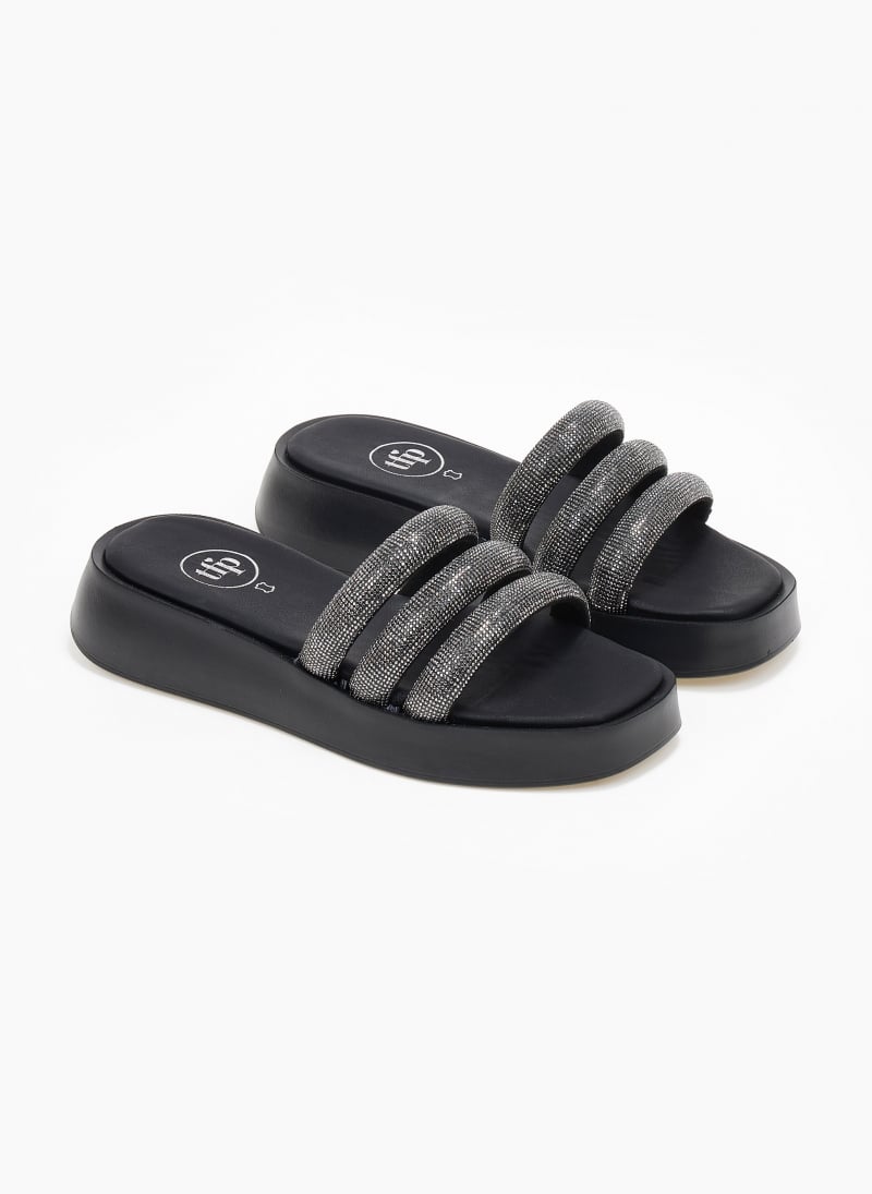 Σανδάλια flatforms με στρας tfp