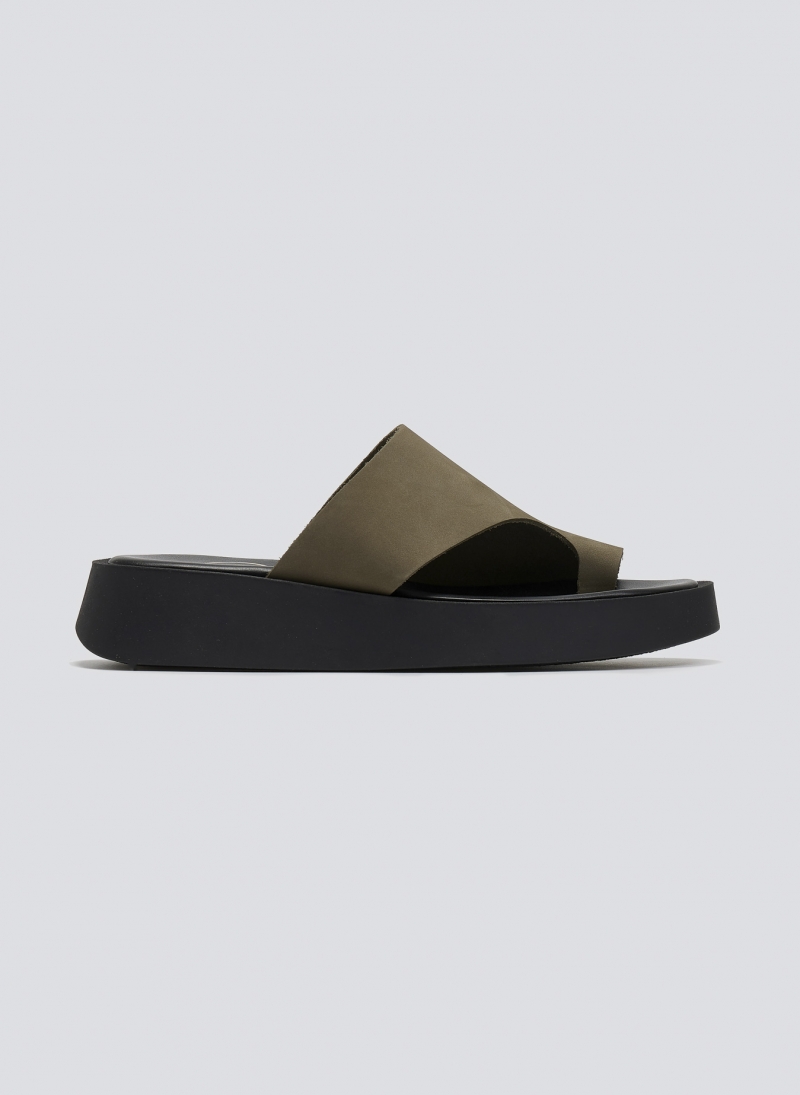Σανδάλια flatforms nubuck με δάκτυλο Tfp