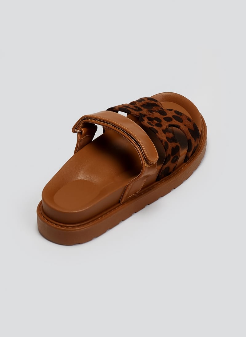 Σανδάλια flatforms suede με velcro ERYNN