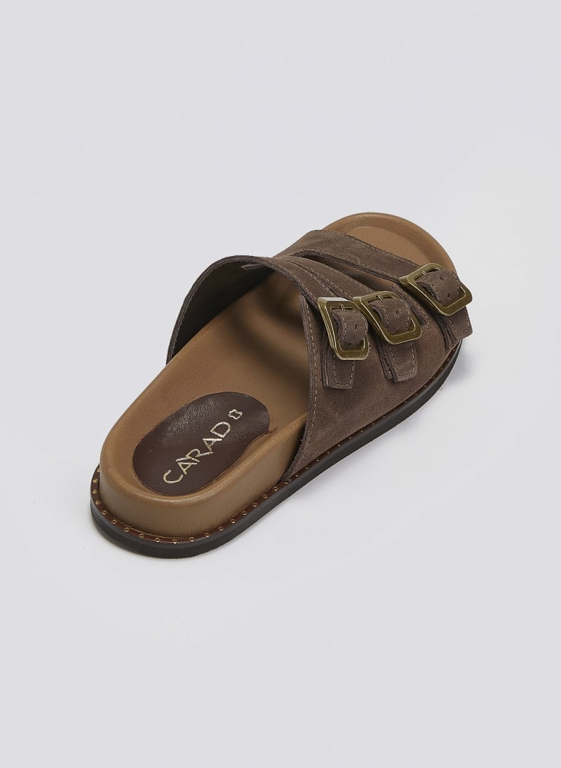 Σανδάλια καστόρινα flatforms με τοκάδες
