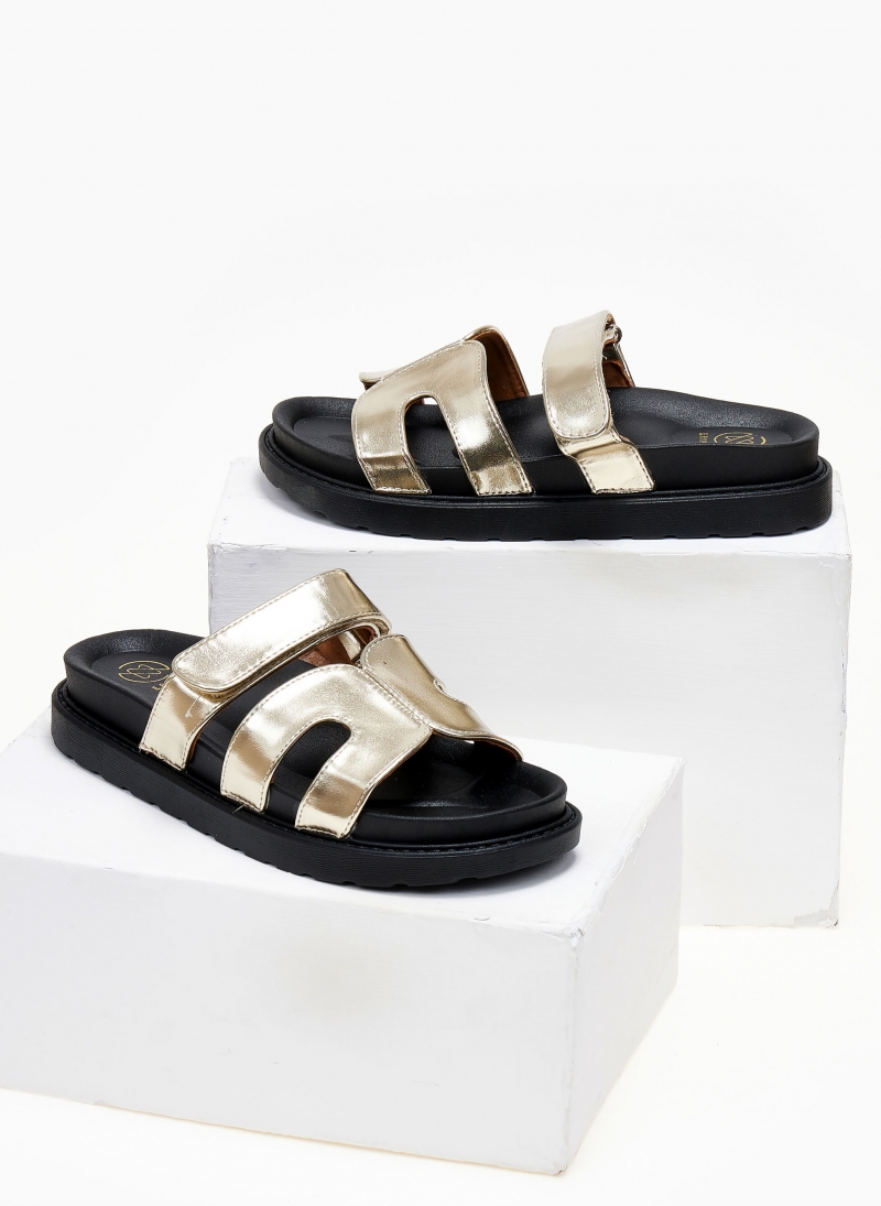 Σανδάλια ματ με velcro αυτοκόλλητο ERYNN