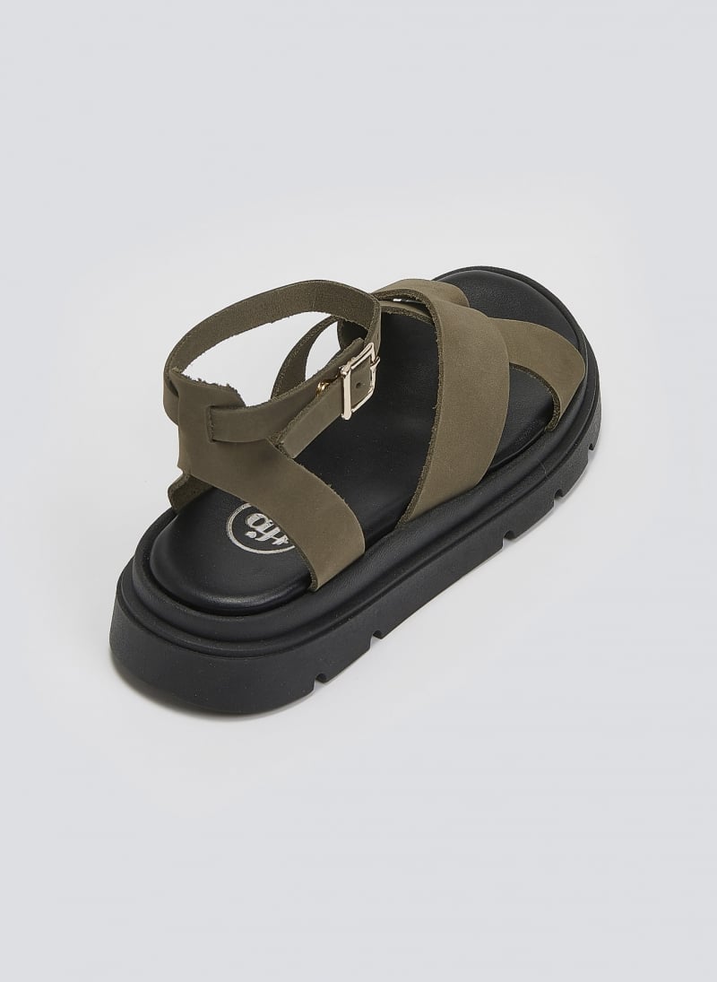 Σανδάλια nubuck δερμάτινα με μπαρέτα