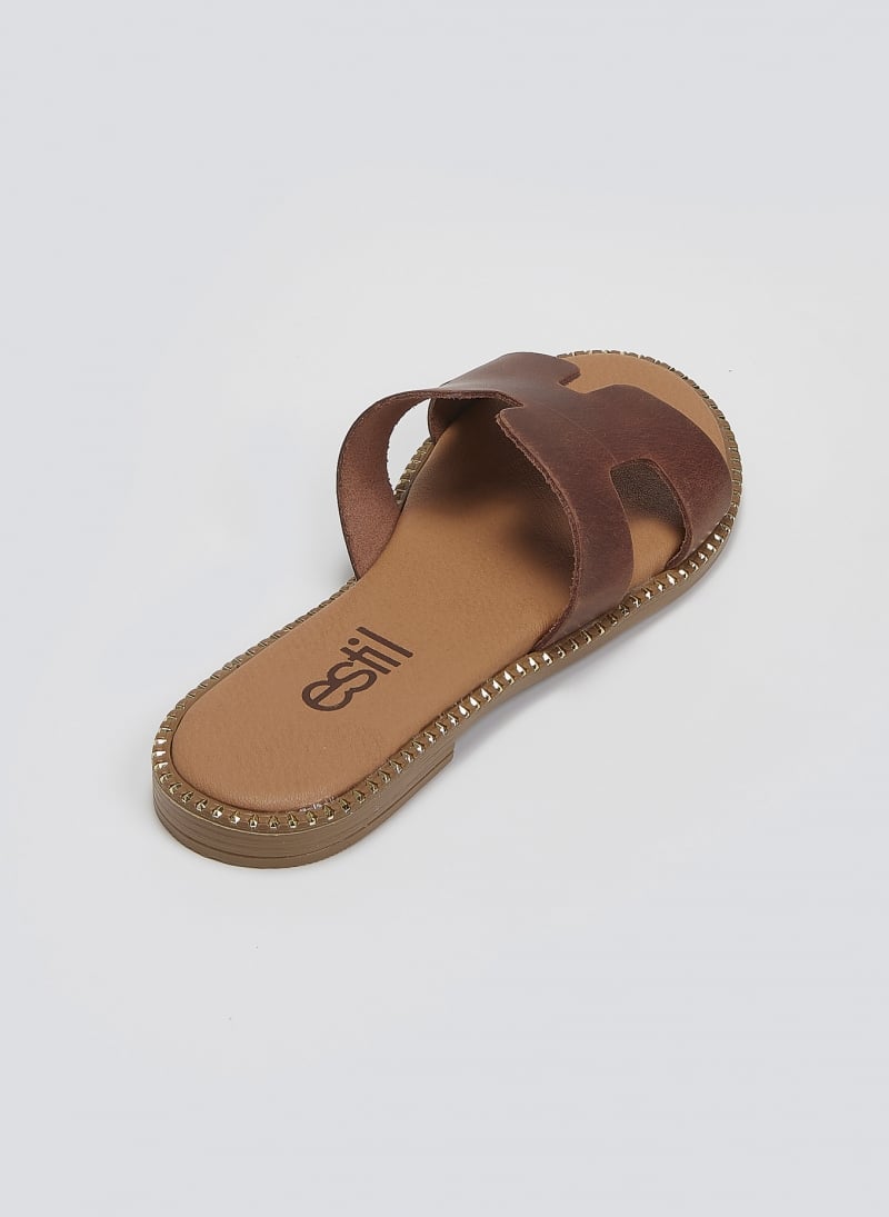 Σανδάλια nubuck με ανοίγματα Estil