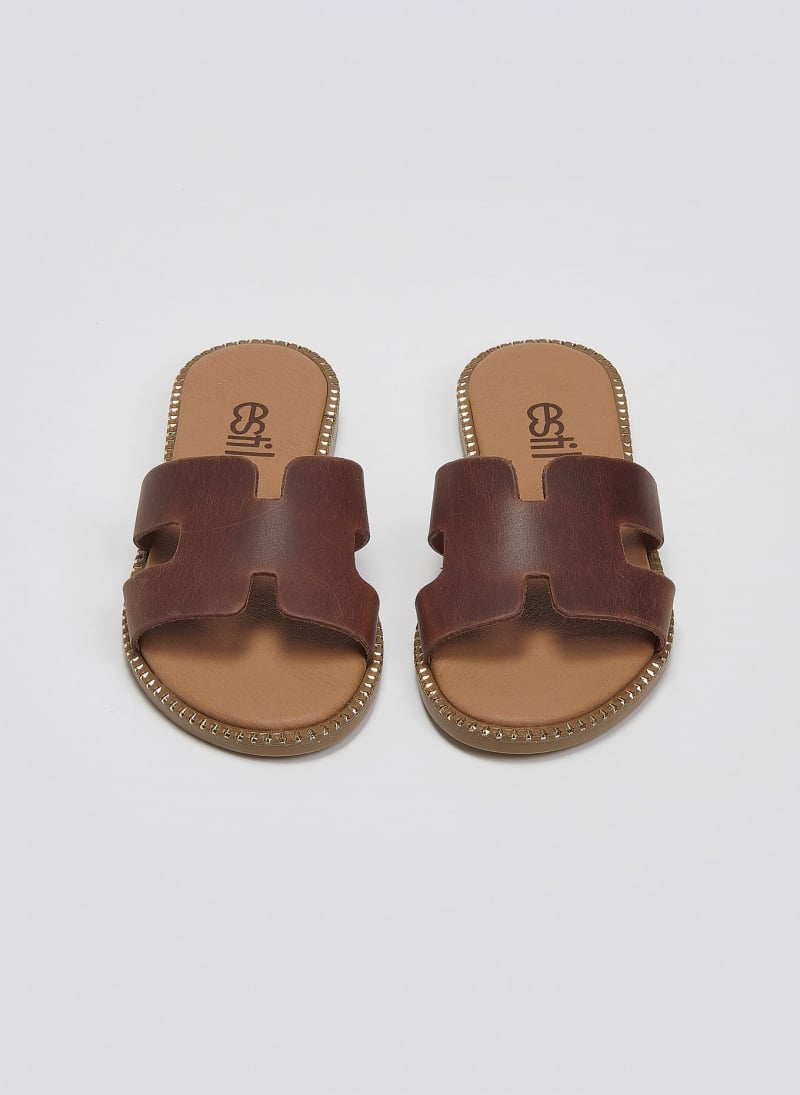 Σανδάλια nubuck με ανοίγματα Estil