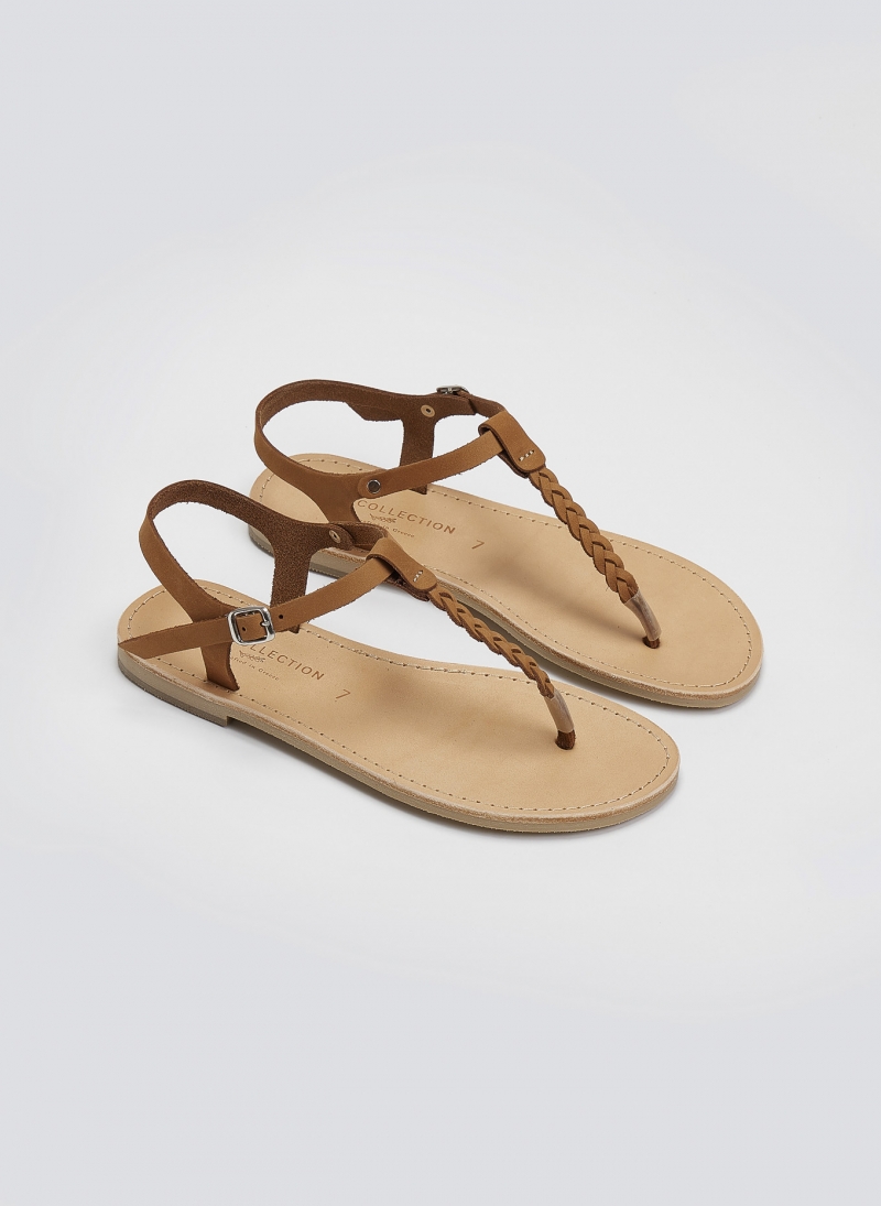 Σανδάλια suede με κάθετο λουράκι Tfp