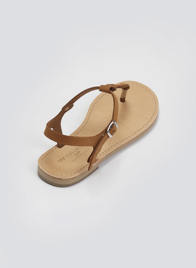 Σανδάλια suede με κάθετο λουράκι Tfp