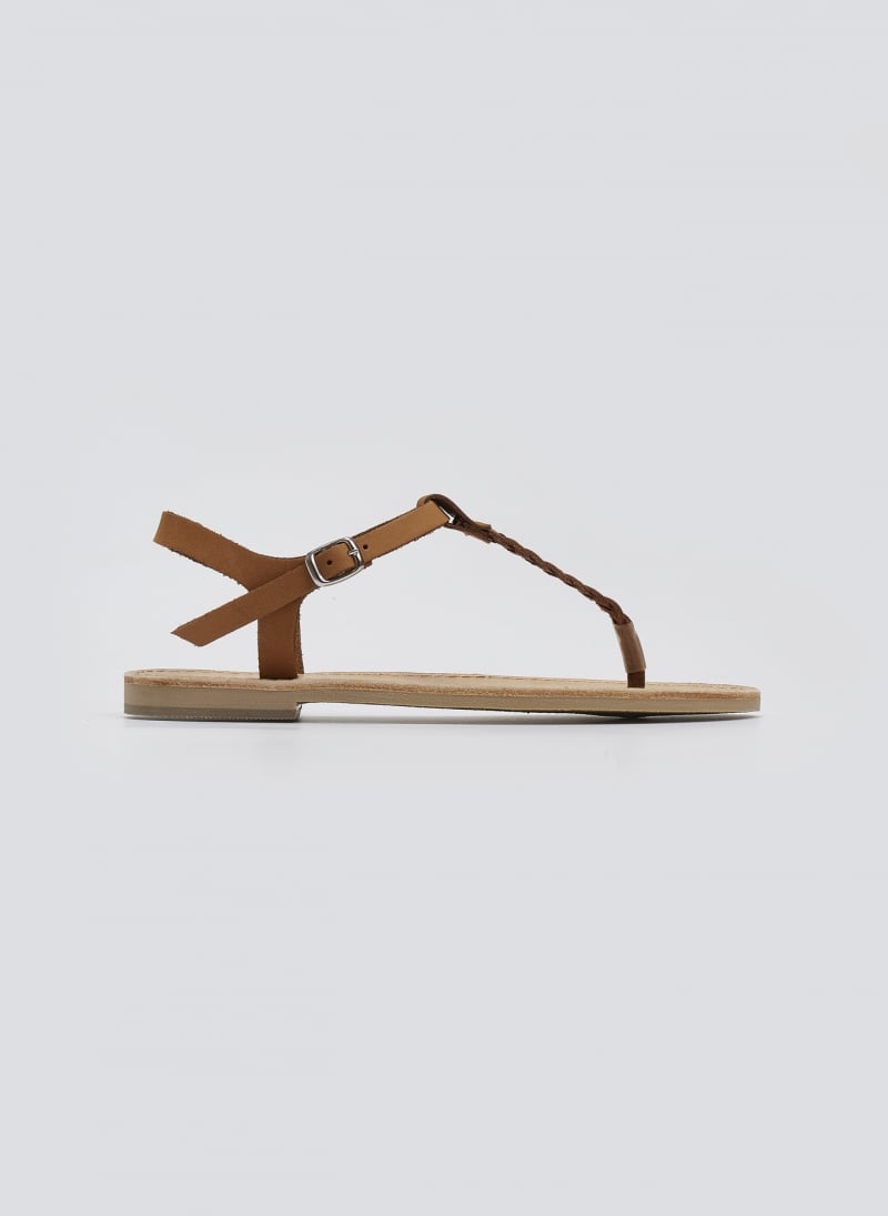 Σανδάλια suede με κάθετο λουράκι Tfp