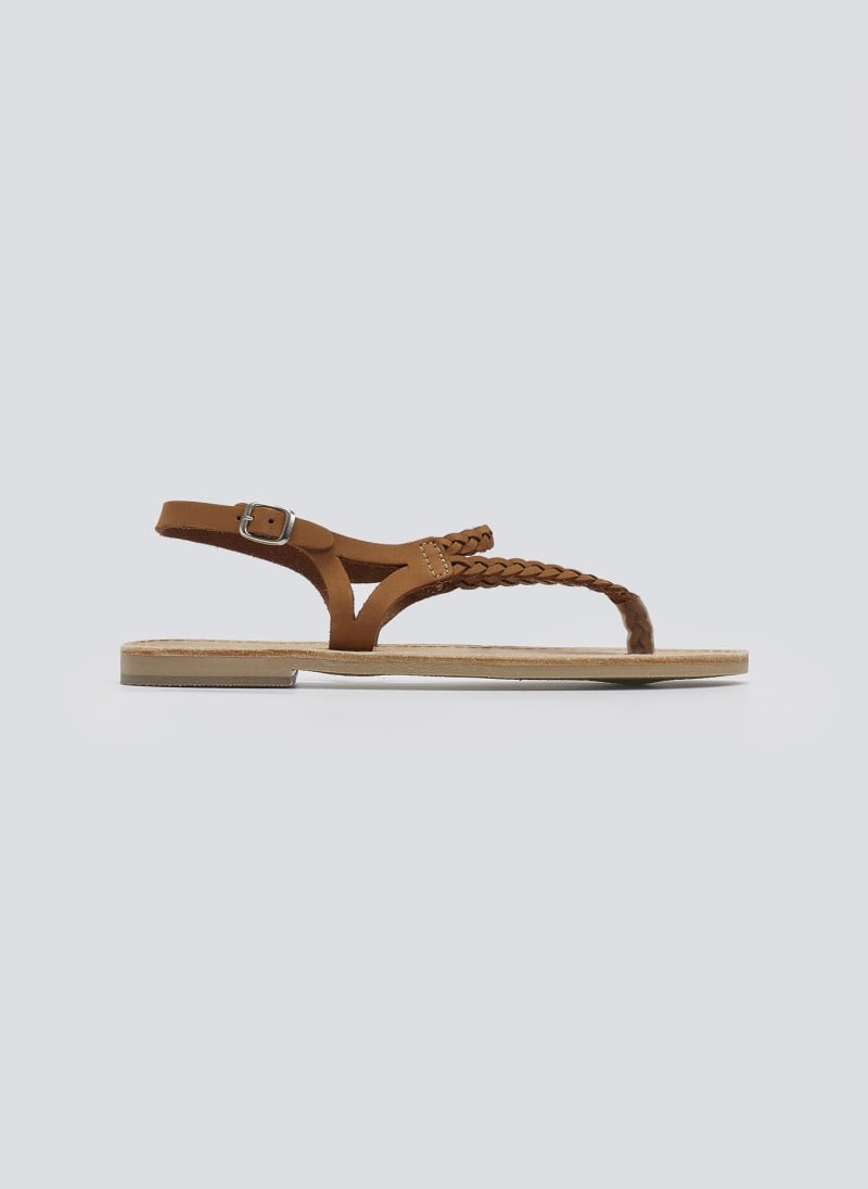 Σανδάλια suede με κοτσιδάκια Tfp