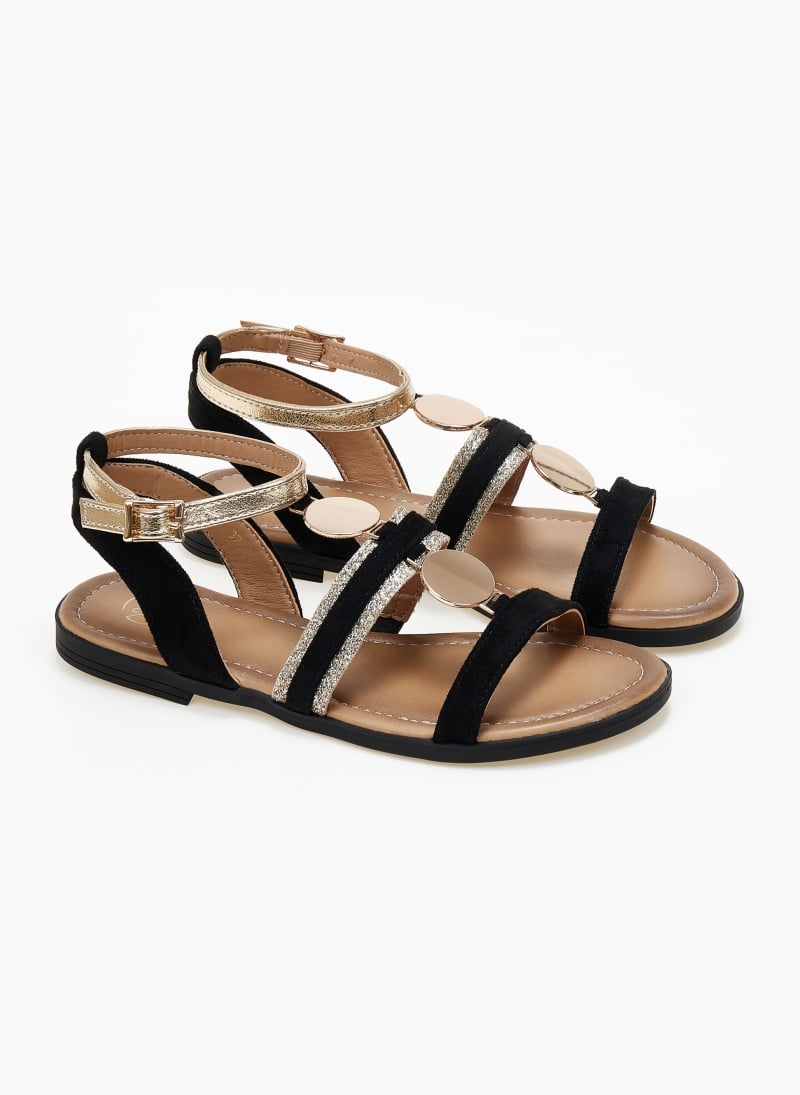 Σανδάλια suede με μεταλλικά στοιχεία και glitter ERYNN