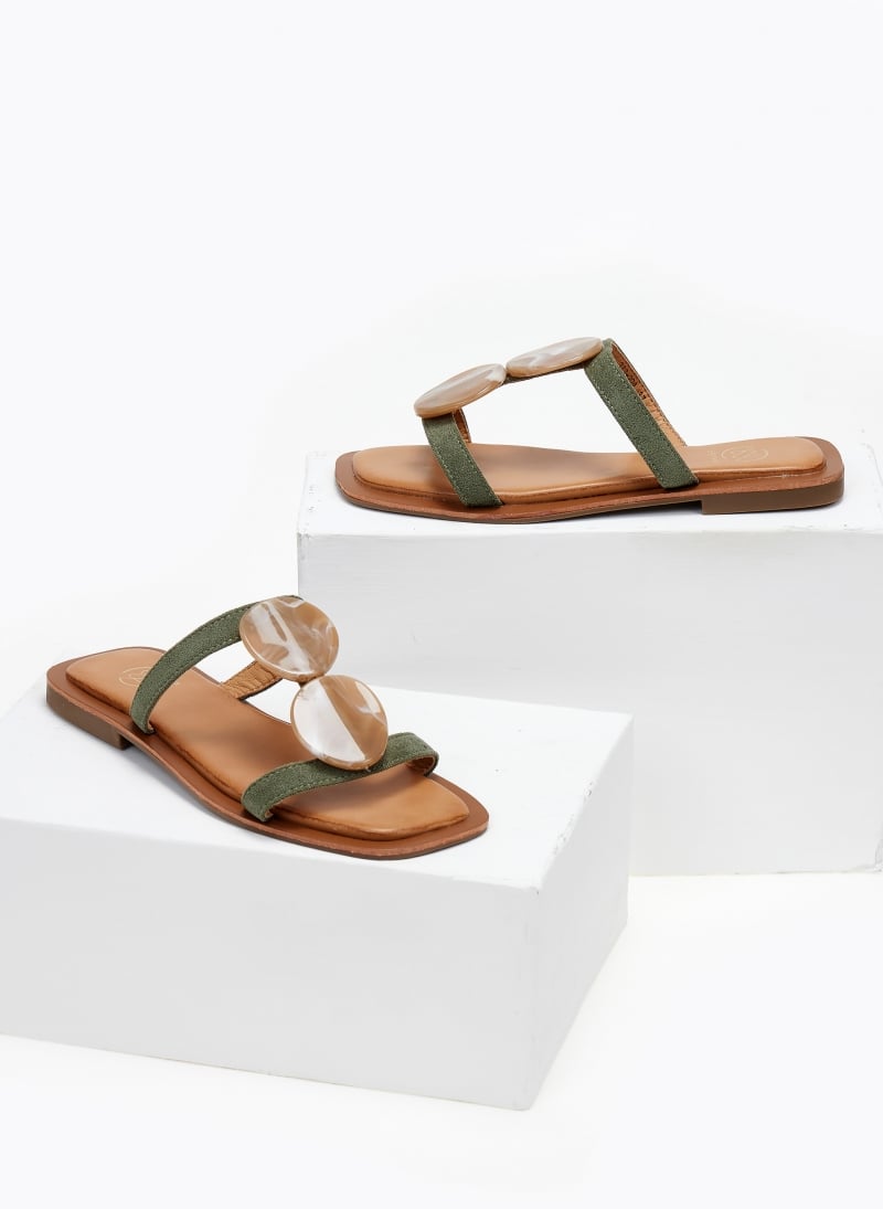 Σανδάλια suede με πέτρες