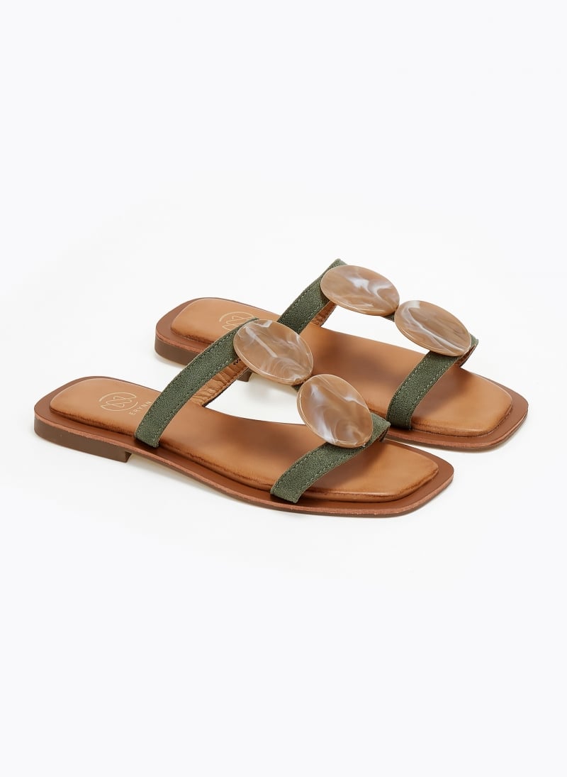 Σανδάλια suede με πέτρες