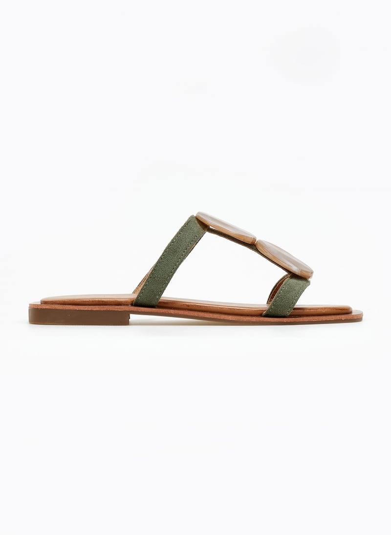 Σανδάλια suede με πέτρες