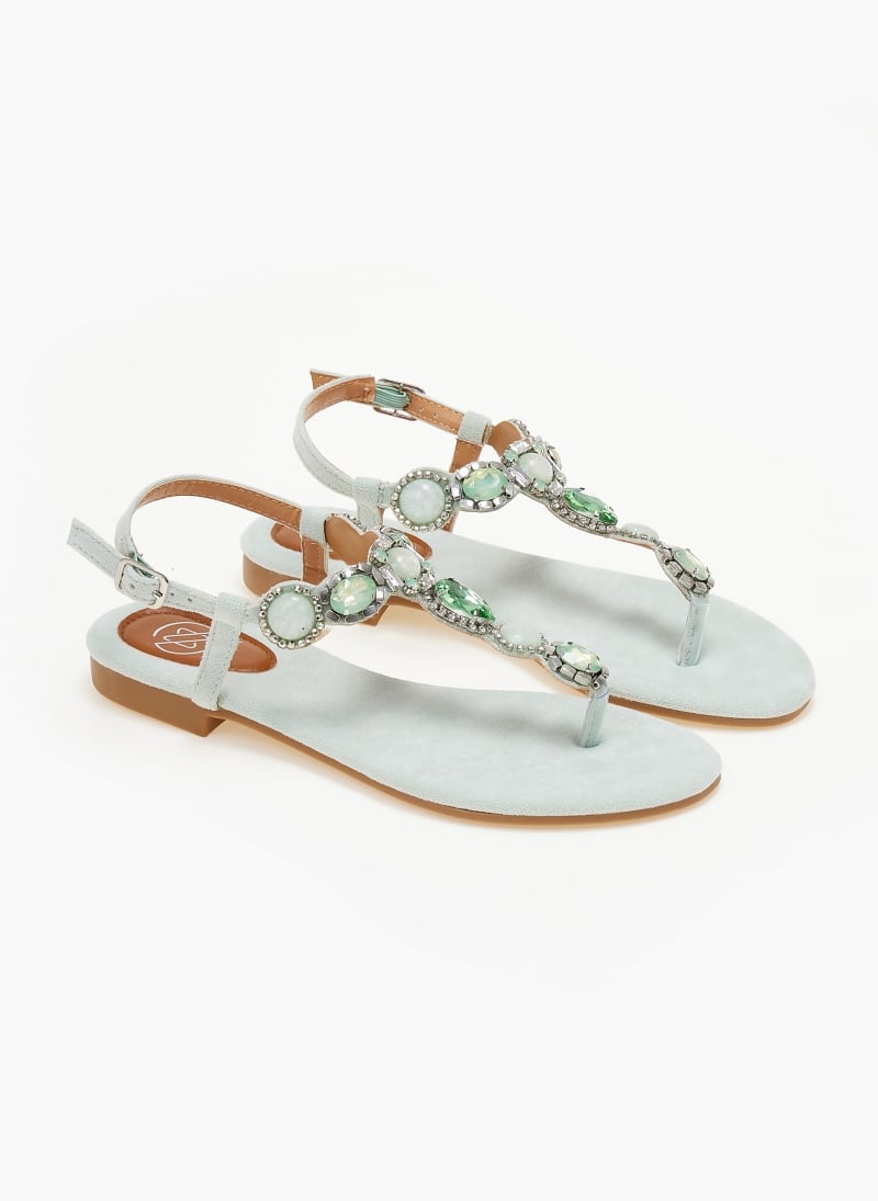 Σανδάλια suede με πέτρες και στρας ERYNN