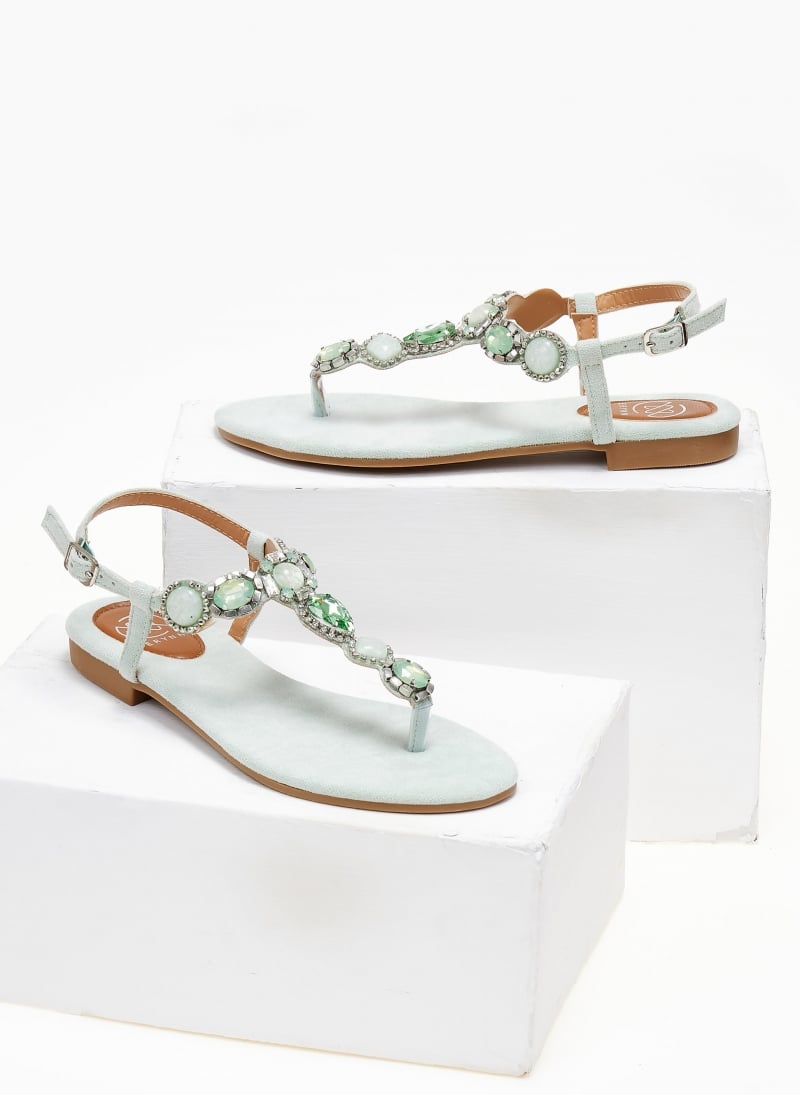 Σανδάλια suede με πέτρες και στρας ERYNN