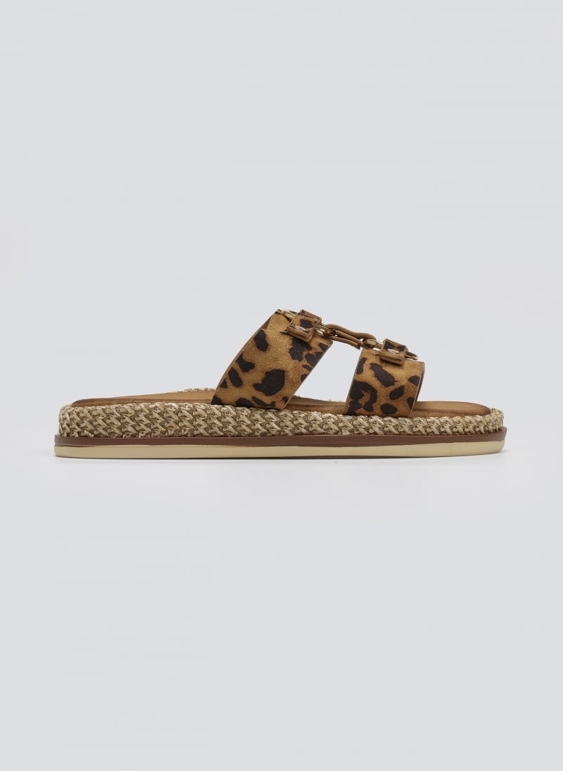 Σανδάλια suede με print και κρίκους ERYNN