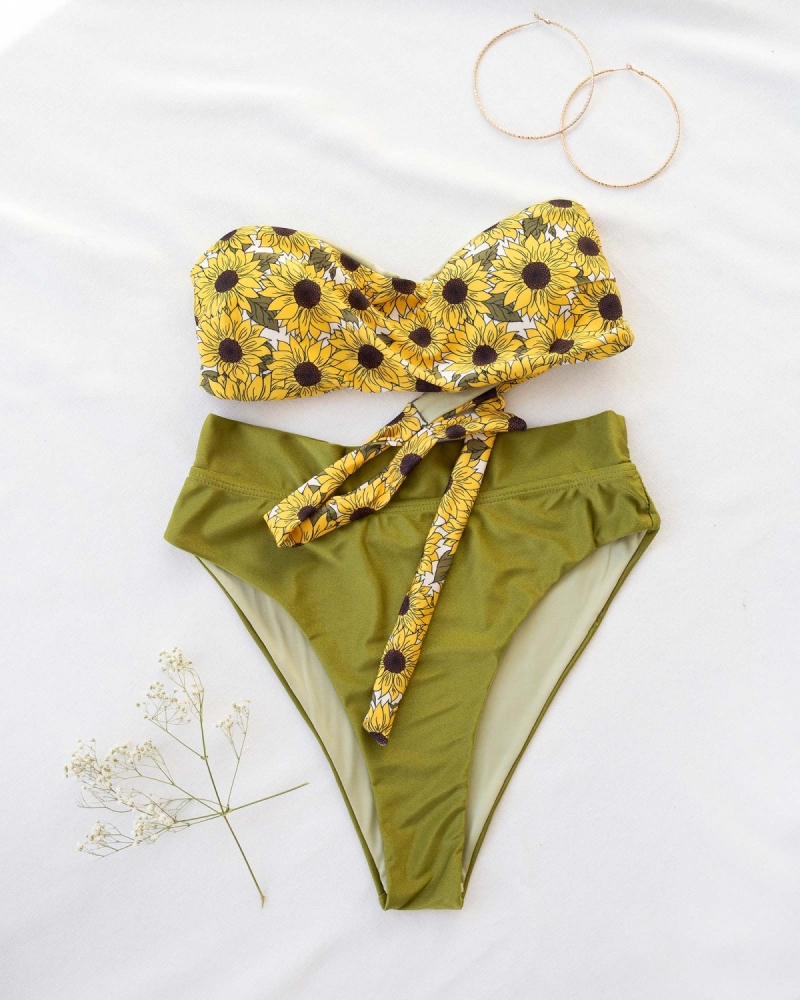 Σετ bandeau bikini με corset slip