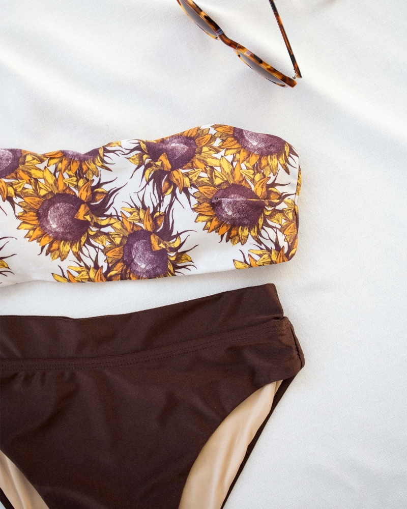 Σετ bandeau bikini με corset slip
