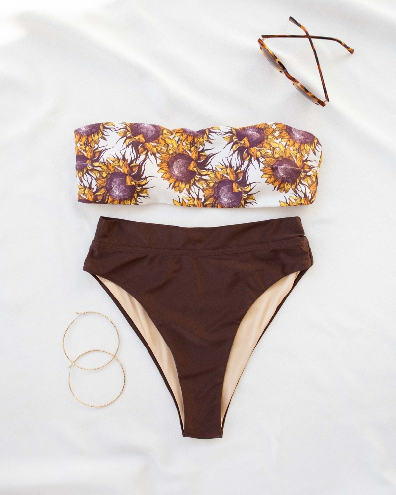 Σετ bandeau bikini με corset slip