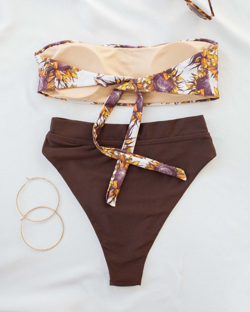 Σετ bandeau bikini με corset slip