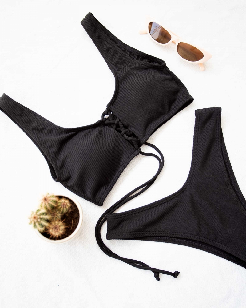 Σετ bandeau bikini με κορδονάκια