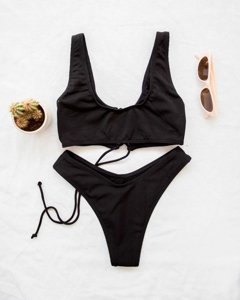 Σετ bandeau bikini με κορδονάκια